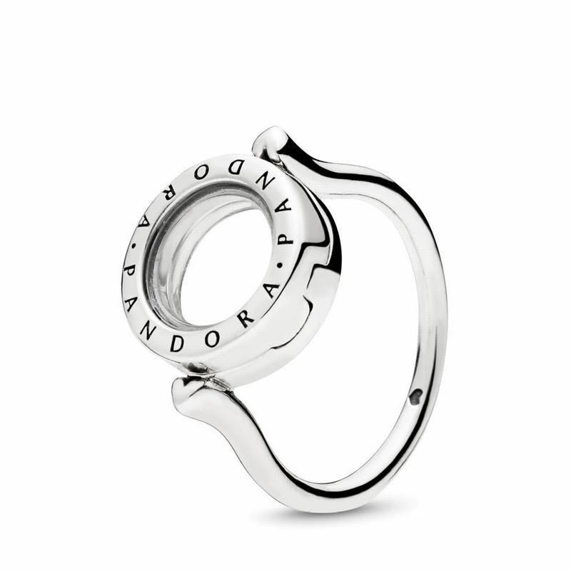 Pandora Floating Locket Statement Ring Ireland - Sterling Silver/Glass - 246138JHV